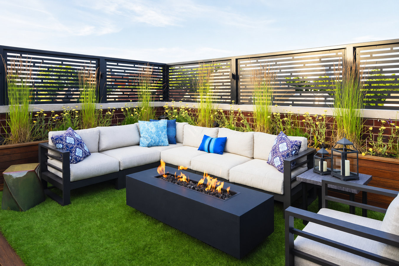 Turf for rooftop gardens